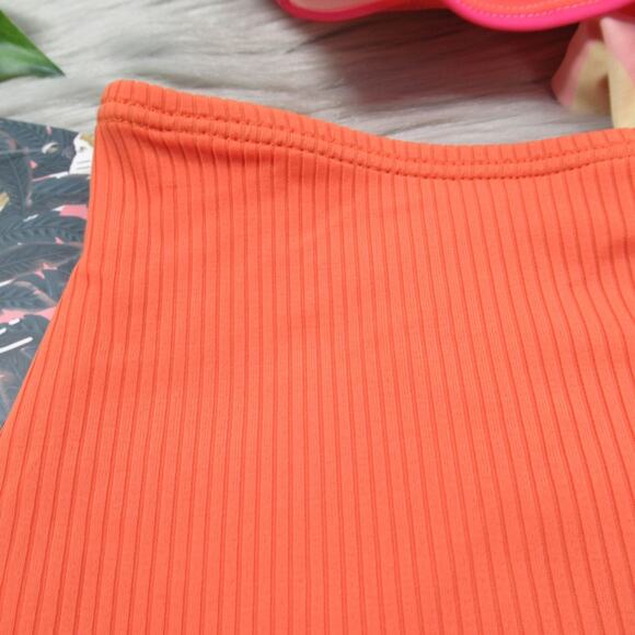 KORTNI JEANE Tied-Up Top & Ribbed Ruched Bottoms Swimsuit Bikini Set Small NEW - Picture 6 of 13